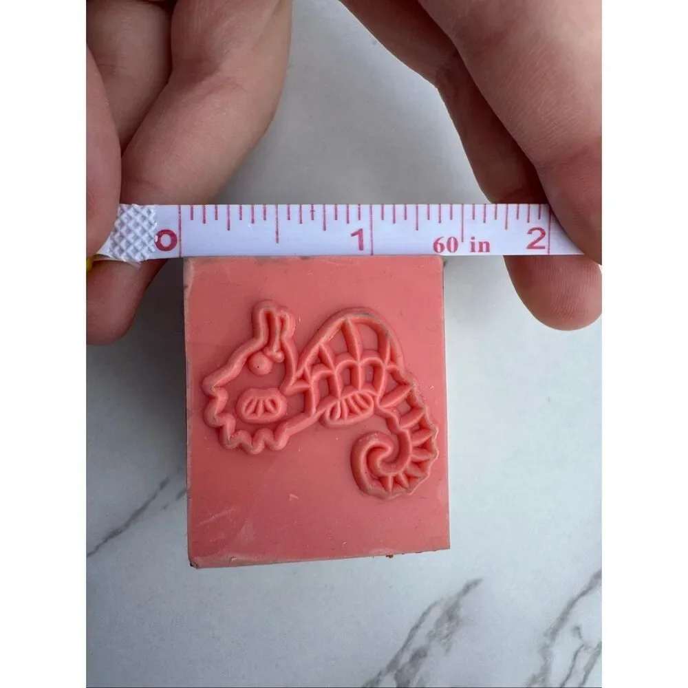 New Cartoon Seahorse Rubber Stamp